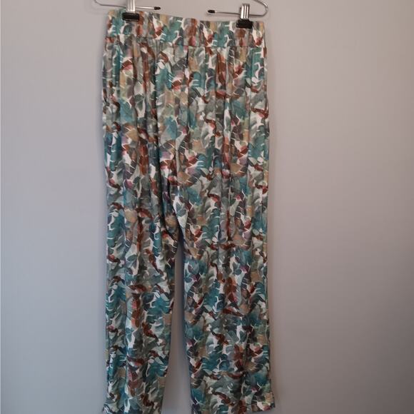 NWT Simply Noelle S/M Pockets Green Brown Rust White Flowy Knit Pants CUTE! - Picture 6 of 8